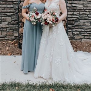 Azazie Corin Dusty Blue